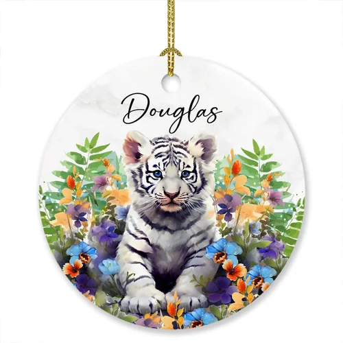 Vista 19 de Adorno de elefante de Navidad 2025, lindo adorno de elefante personalizado para árbol de Navidad, adornos de elefantes florales para bebés, regalos