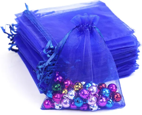 Vista 17 de Lautechco 100 bolsas de organza – 4 x 6 pulgadas, bolsas de regalo de malla beige con cordón para Navidad