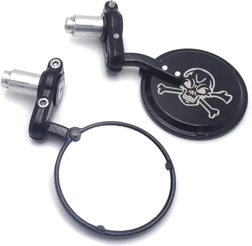 Vista 9 de Nuevos espejos redondos de 1 pulgada para extremo de barra para Kawasaki Suzuki Ducati, color negro