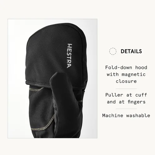Vista 4 de Hestra Guante cortavientos para tirar, impermeable, resistente al viento Negro