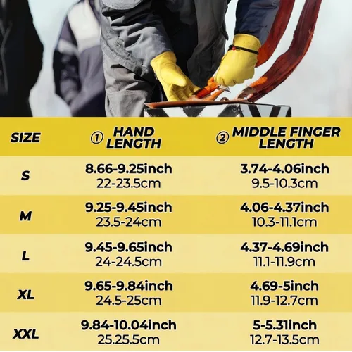 Vista 6 de HANDLANDY Guantes de trabajo de invierno para hombres y mujeres, repelentes al agua, guantes de trabajo de cuero genuino aislados para clima frío