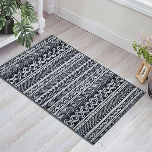 Vista 9 de Zacoo Alfombra bohemia de 4 x 6 pies, lavable a máquina, marroquí, para dormitorio, sala de estar, alfombra bohemia suave y antideslizante