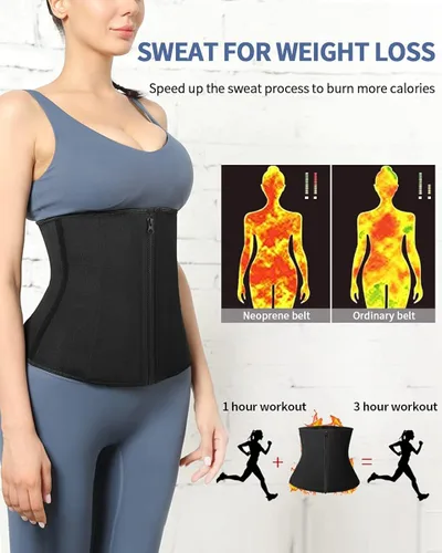Vista 3 de Reamphy Corsé de entrenamiento de cintura para mujer, recortador de sudor, deportivo, faja moldeadora de cuerpo