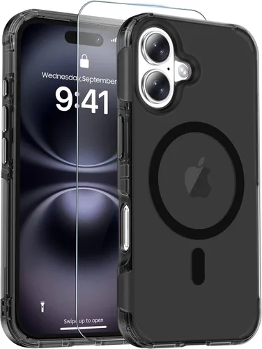 Vista 9 de jaroco Funda magnética para iPhone 11 con protector de pantalla, protección resistente, compatible con MagSafe, protección contra caídas de grado