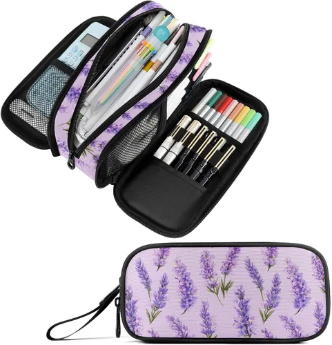 Vista 32 de Fustylead Alice - Estuche de ajedrez para lápices con cremallera, bolsa de maquillaje, bolsa de cosméticos, bolsa de viaje multiusos, caja