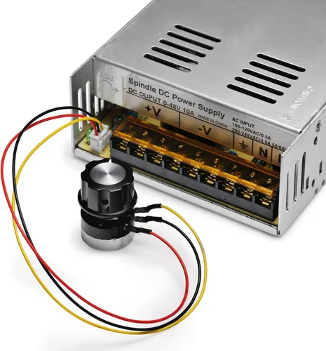 Vista 4 de Genmitsu Motor de husillo CC con cepillo de 300 W refrigerado por aire con fuente de alimentación de conmutación ajustable de salida de 0-48 V