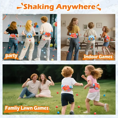 Vista 2 de Skirfy Juegos de fiesta al aire libre para niños y adultos, juego de pelota agitadora con 40 bolas, divertidos juguetes para interiores