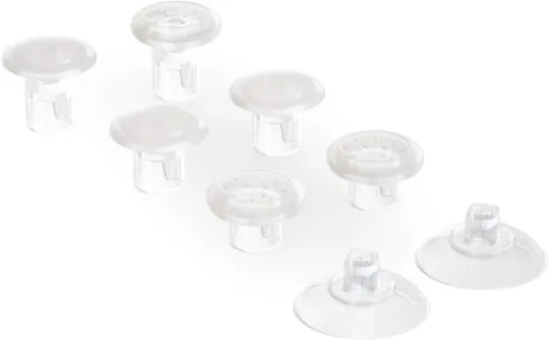 Vista 6 de eXtremeRate Clear ThumbsGear - Palancas ergonómicas intercambiables para Nintendo Switch Pro Controller - 3 alturas abovedadas y cóncavas