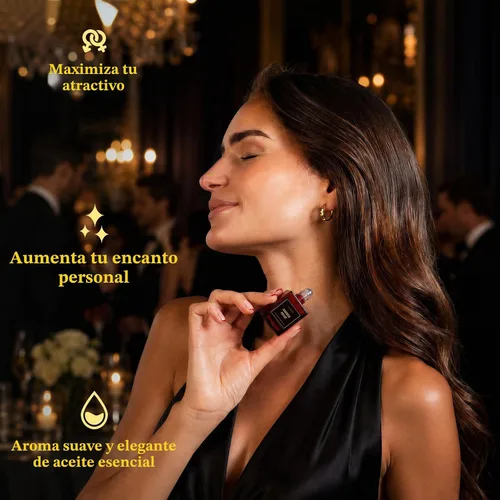Vista 2 de PUREU Perfume de feromonas para mujer, perfumes de feromonas de larga duración, aceite ámbar y negro de vainilla, rollo en rollo de 0.34 onzas