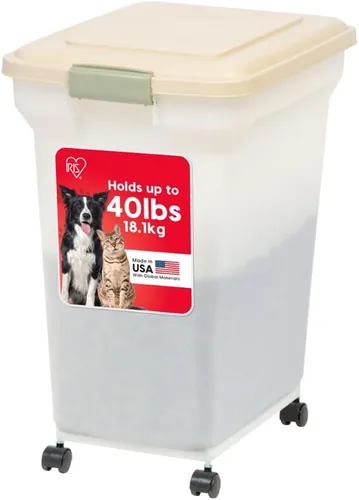 Vista 23 de Contenedor hermético para almacenamiento de alimentos Iris Premium, Bronceado, pequeño Wheels for Mobility, Airtight Seal, BPA-Free, Best for Bird