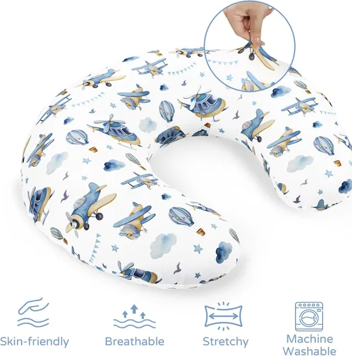 Vista 4 de Funda de almohada de lactancia, funda de almohada de lactancia materna para bebés, niñas y niños, funda de almohada elástica suave para lactancia