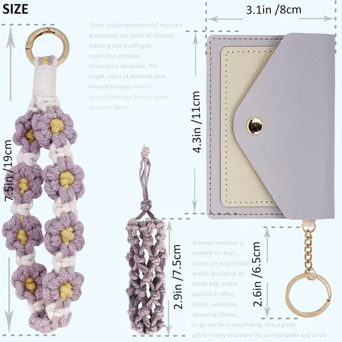 Vista 127 de BIHRTC Llavero de pulsera boho con soporte para lápiz labial, pulsera hecha a mano
