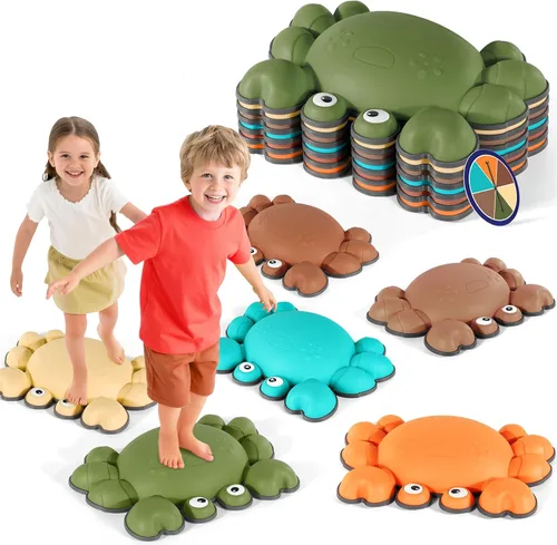Vista 12 de TOPNEW Piedras de paso para niños, piedras de equilibrio antideslizantes para promover las habilidades de coordinación de los niños, carreras
