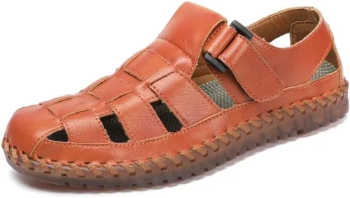 Vista 17 de Shaire Sandalias de hombre Zapatos de playa con punta cerrada de cuero al aire libre 99008negro