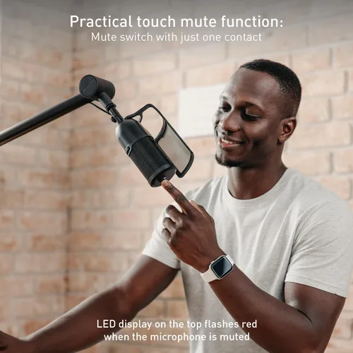 Vista 5 de Cherry UM 3.0, micrófono USB para podcasting, transmisión y uso de oficina en casa, patrón polar cardioide, conector para auriculares, compatible