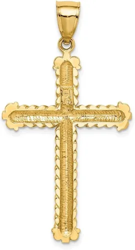Vista 4 de Diamond2Deal Colgante de cruz de oro amarillo de 14 k con corte de diamante, joyería fina para mujer (L- 1.713 in, W- 0.915 in), Metal