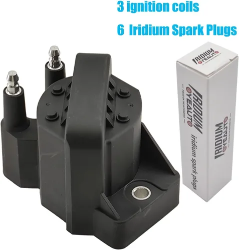 Vista 6 de Paquete de bobinas de encendido 8011038300 10467067 y bujías de iridio, juego de 3 unidades para Buick 1986-2009, Oldsmobile 1986-2004, Pontiac