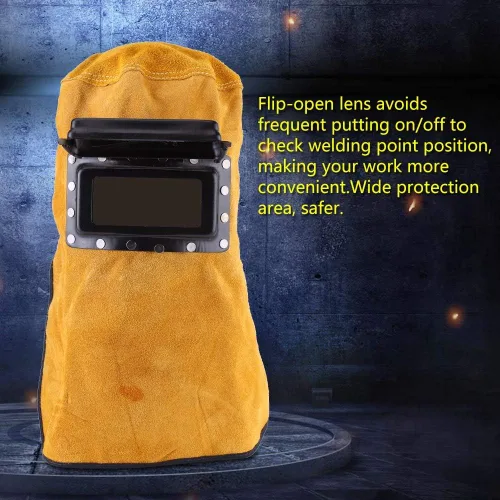 Vista 3 de Casco de soldadura, duradero, de buena calidad, resistente al calor, transpirable, máscara de protección con lente de protección completa