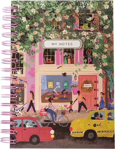 Vista 22 de Graphique Beetles - Diario en espiral de tapa dura, 160 páginas rayadas, cuaderno de tapa dura, diario, listas, registro de mes y fecha, papel