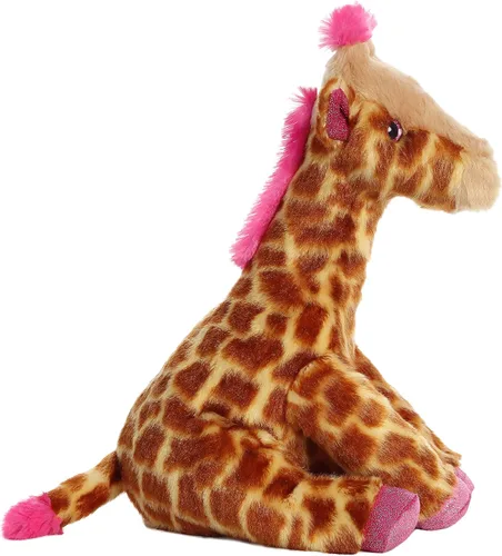 Vista 5 de Aurora® Huggable Destination Nation™ - Animal de peluche de jirafa - Exploración global - Diversión de aprendizaje - rosa de 12 pulgadas