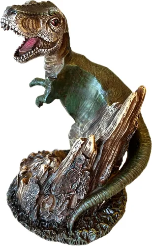 Vista 2 de Top Brass T-Rex - Soporte para botella de vino, diseño de dinosaurio divertido y decorativo, Jurassic Wine Guardian
