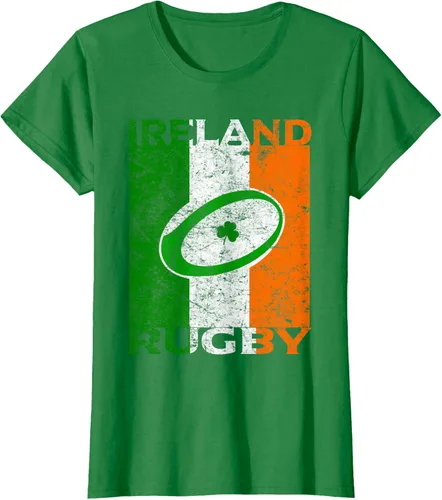Vista 38 de Camiseta de rugby irlandés con la bandera de Irlanda, regalo vintage Negro