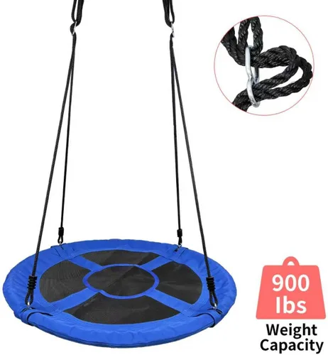 Vista 4 de Columpio de árbol de 40 pulgadas para niños, capacidad de peso de 900 libras, con correas ajustables para colgar, para interiores y exteriores
