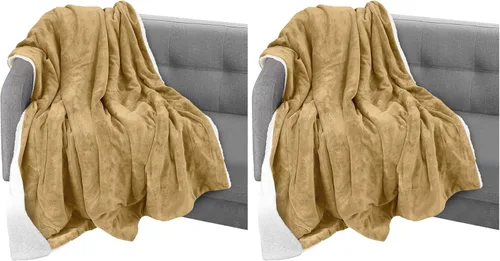 Vista 45 de Elegant Comfort Manta, Manta Reversible de Franela Sherpa, Ultra-Suave, Mullida, Acogedora y Afelpada - Manta Decorativa Ligera para Todas las Gris