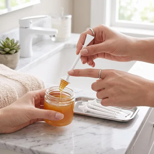 Vista 2 de Varillas de depilación nasal, 100 piezas, aplicadores de limpieza nasal