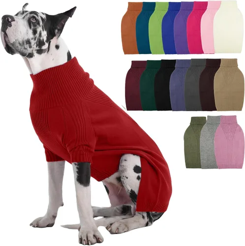 Vista 50 de IECOii Suéter de perro salchicha de cuello alto para perros pequeños, medianos y hembras, elástico y transpirable, abrigo de punto cálido, para Negro