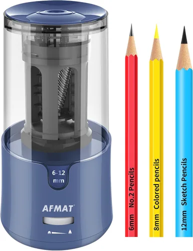 Vista 14 de AFMAT PS91 - Sacapuntas eléctrico, sacapuntas de alta resistencia para lápices de 0.236-0.472 pulgadas, lápices del N.º 2/lápices de colores, parada