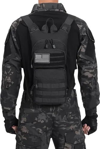 Vista 5 de Mochila de hidratación con aislamiento bolsa de agua con vejiga de 3 l de TPU, mochila táctica Molle de hidratación para senderismo, ciclismo, correr
