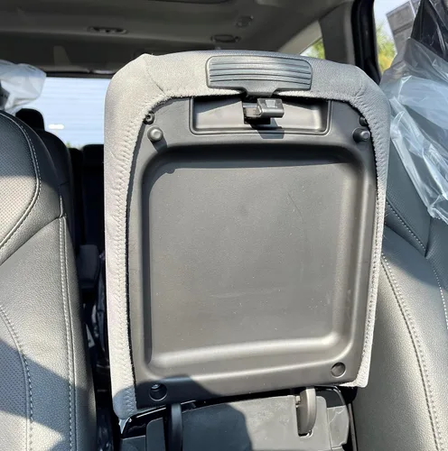 Vista 4 de Car Console Covers Plus Diseñado para todos los modelos de asiento de cubo GMC Sierra 2014-2023, funda de neopreno para consola central, hecha a Gris
