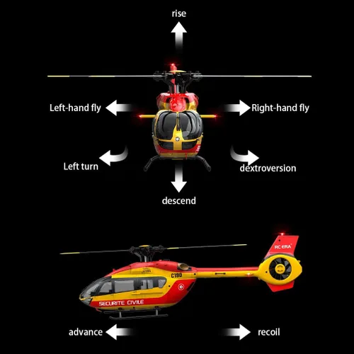 Vista 8 de C190 H145 6CH Helicóptero de control remoto avión para adultos principiantes RC Heli solo rotor sin altitudes mantener la altitud/posicionamiento