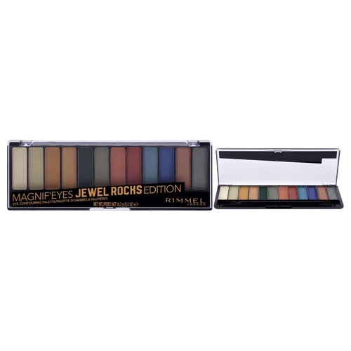 Vista 15 de Rimmel London Magnif'Eyes Paleta de sombras de ojos, 12 tonos, fórmula mezclable, versátil, 008, Electric Violet, 0.5 oz