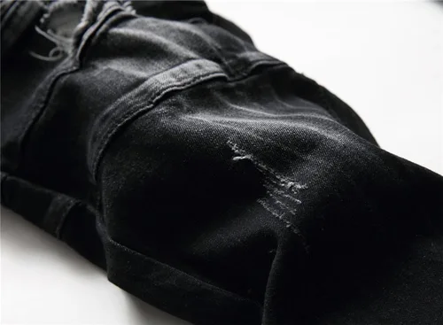 Vista 4 de AITITIA Jeans de corte recto lavado con cremallera para hombre