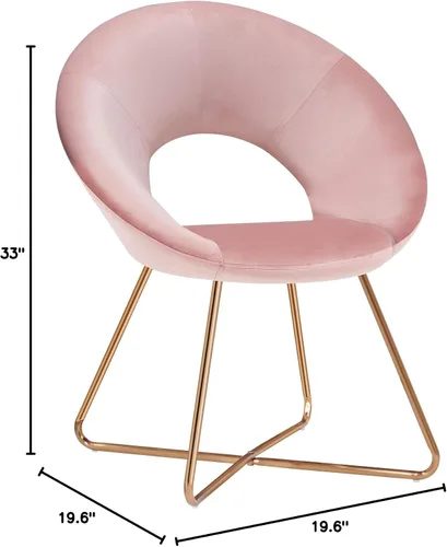 Vista 2 de DUHOME Juego de 2 sillas decorativas de terciopelo, sillas tapizadas, taburete de maquillaje, oficina, recepción, sillas de ocio, con patas doradas