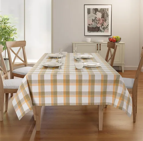 Vista 28 de Mantel de mesa rectangular - Cubierta de mesa - Algodón con costura mitrada - Fundas de mesa a cuadros para cocina, comedor, bodas, decoraciones