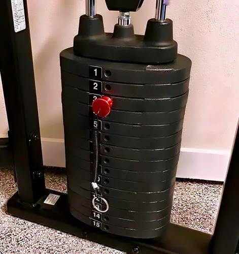 Vista 6 de Pasador universal de pila de peso para gimnasio comercial o gimnasio en Rojo