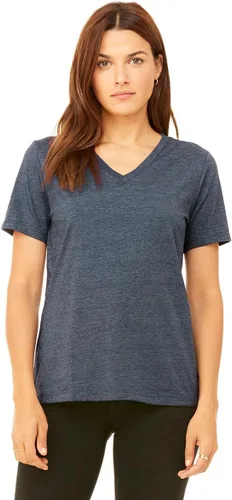 Vista 17 de Camiseta cuello en V relajada de BELLA + CANVAS Asfalto
