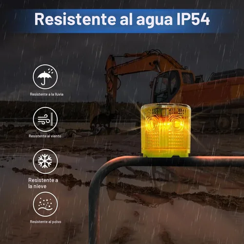 Vista 4 de Aolyty Luz de Advertencia Estroboscópica Solar, Base Magnética Fuerte, Intermitente, Superbrillante, 360 Grados, Encendida Automáticamente Rojo