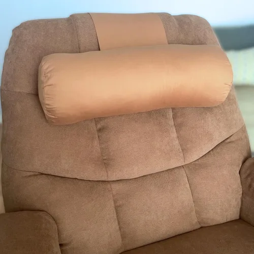 Vista 8 de Almohada reclinable para apoyo lumbar, cuello y cervical, dormir, sofá, silla de oficina, reposacabezas, pesado, no requiere velcro, (negro)