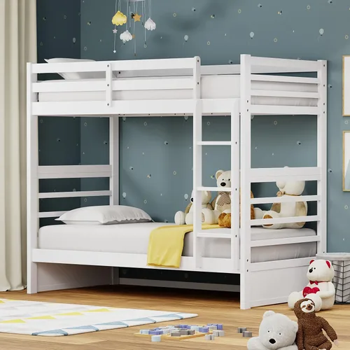 Vista 10 de Glenwillow Home Litera Plana de madera maciza individual sobre cama matrimonial, color espresso
