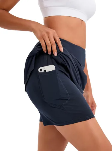 Vista 2 de Oyamiki - Falda pantalón deportiva para mujer, diseño ligero ideal para tenis, correr, entrenamiento, deporte y golf