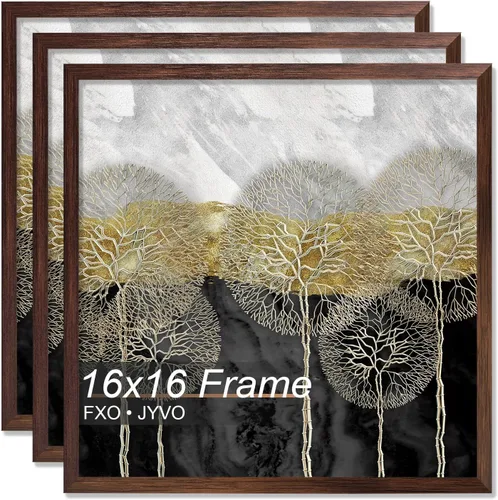 Vista 33 de Fxojyvo Marco de 4 x 4 pulgadas, marco negro para póster cuadrado de 4 x 4, peso ligero y altamente transparente, marco de 4 x 4 para pared, 1