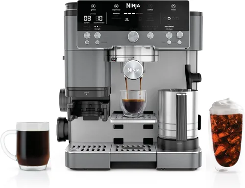 Vista 11 de Ninja Luxe Café Premier 3-in-1 Espresso Machine, Drip Coffee, & Cold Brew Molinillo incorporado, espumador de leche manos libres y manipulación