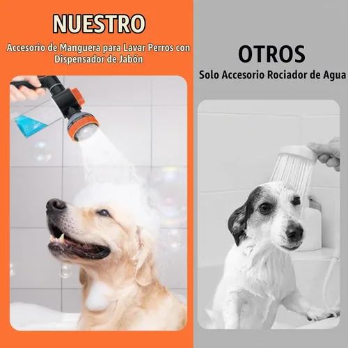 Vista 5 de Accesorio de manguera de lavado para perros con manguera de ducha de 6.6 Negro