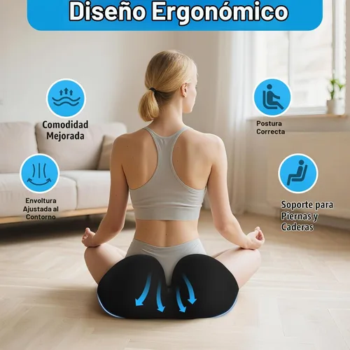 Vista 6 de Cushzone Cojín para Asiento, Cojines de Espuma de Memoria para Silla de Oficina, Diseño Ergonómico Curvo para Ciática, Coxis, Cóccix, Respaldo