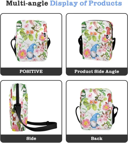 Vista 4 de Daisies Messenger Bag for Women Men Side Bag for Travel Workout