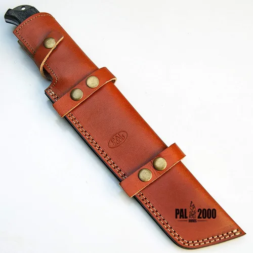 Vista 7 de DAM-9440 Cuchillo de perseguidor hecho a mano de acero de Damasco de 15 pulgadas